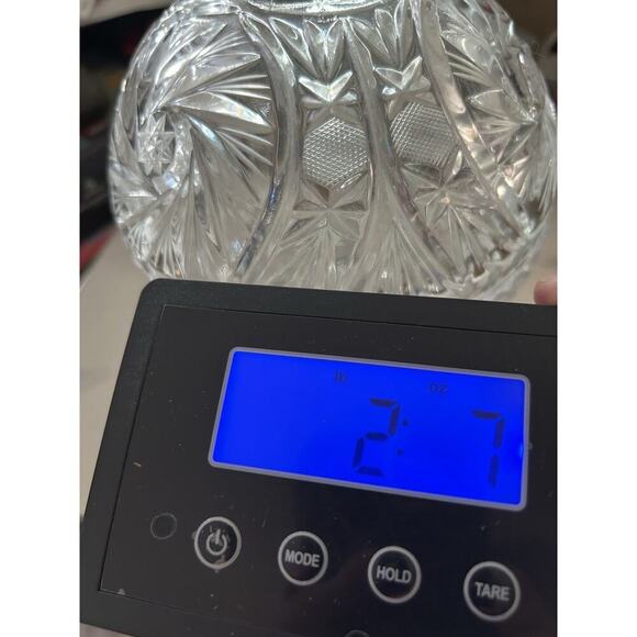 Bohemia Crystal Candy Dish Lidded Vintage Violetta Pinwheel Star of David Clear - Picture 13 of 16